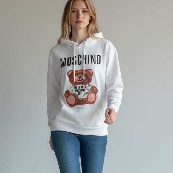 Moschino Couture White Hoodie with Teddy Bear - Picture 1 of 6